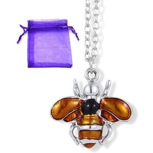 Bee Necklace - Bumblebee Honeybee Jewelry Pendant